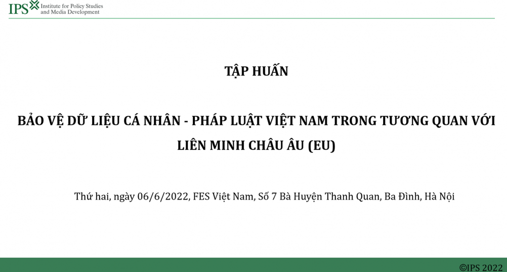 Tập huấn "Bảo vệ dữ liệu cá nhân - Pháp luật Việt Nam trong tương quan với Liên minh châu Âu (EU)"